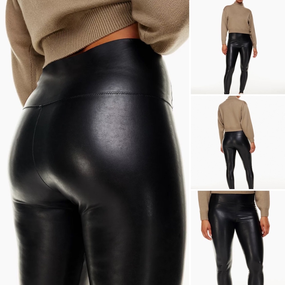 EUC WILFRED FREE Daria Pant in black vegan leather, XS